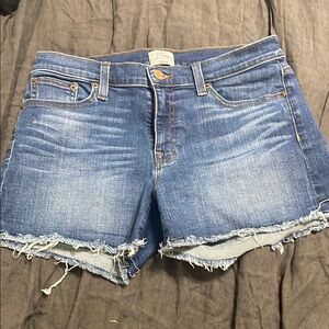 J. Crew Blue Jean Shorts with Frayed Hem